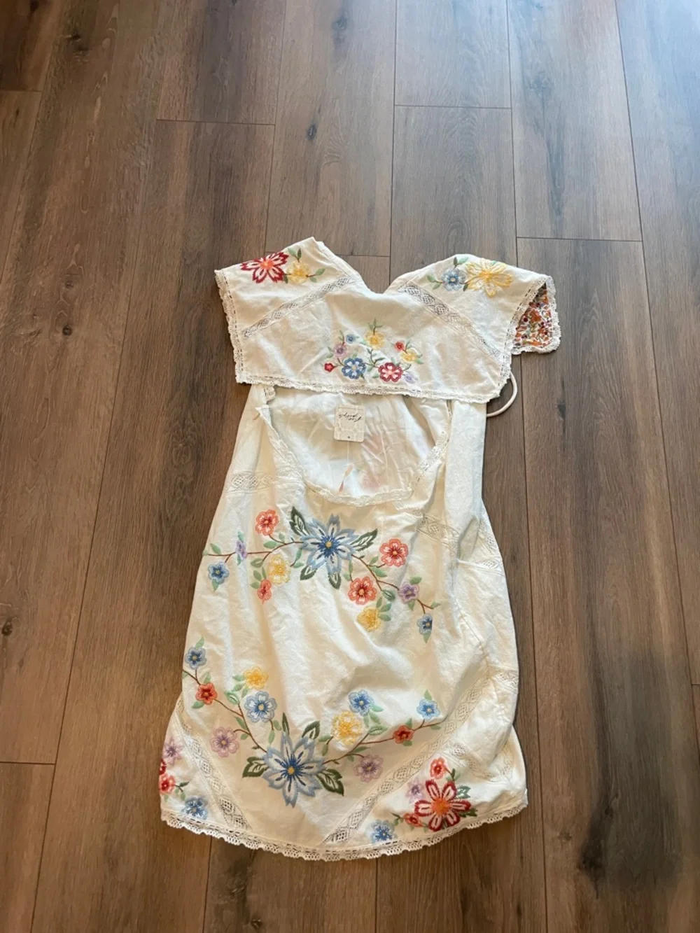 Free People Willow Embroidered Mini Dress- Size- Small - Picture 7 of 7